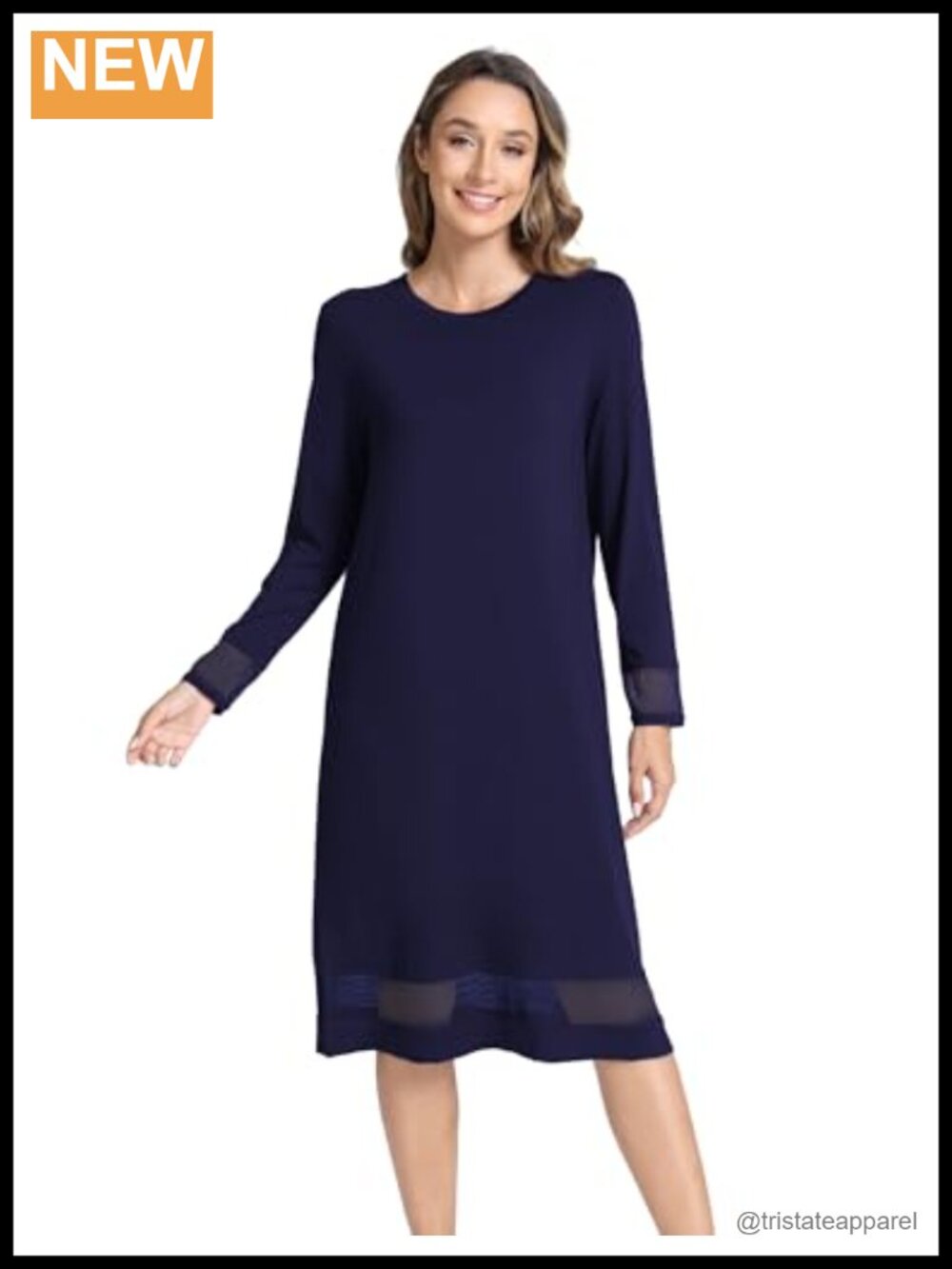 Bamboo Viscose Long Sleeve Lace Nightgown Sleepwear